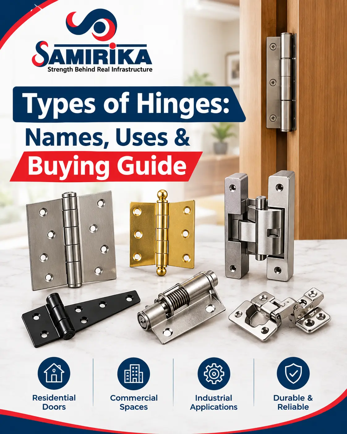 Types of Hinges Names Uses Buying Guide